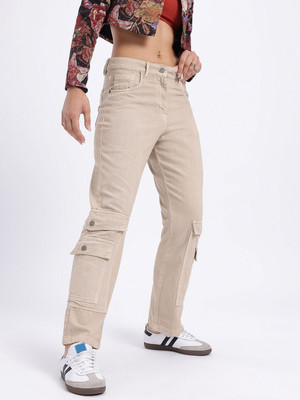 Glitchez Regular Women Beige Jeans