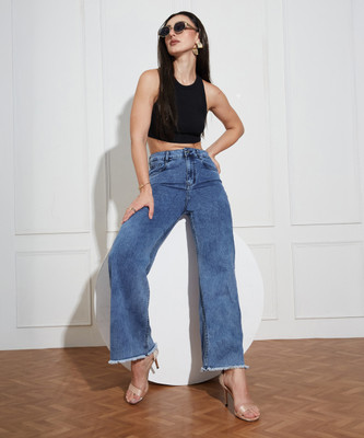 Miss Chase Flared Women Blue Jeans