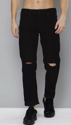 POKHINDA Slim Men Black Jeans