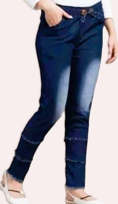 Khun Jogger Fit Girls Dark Blue Jeans