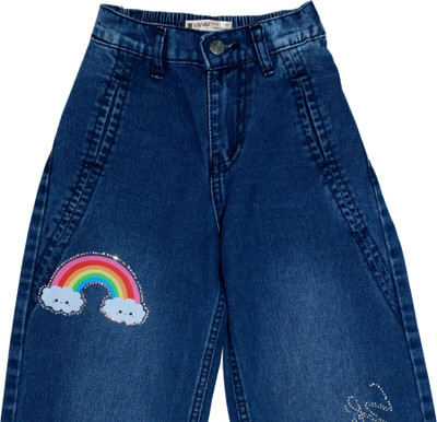 Ywee Loose Fit Girls Dark Blue Jeans