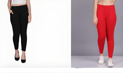 alliedecommerce Black, Red Jegging(Solid)