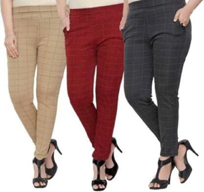 4M SALES Multicolor Jegging(Checkered)