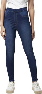 YU by Pantaloons Dark Blue Jegging(Solid)