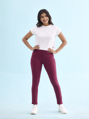 GO COLORS Maroon Jegging(Solid)