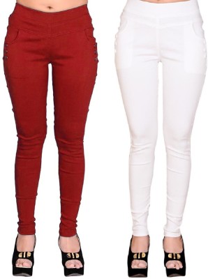 FeelBlue White, Red Jegging(Solid)