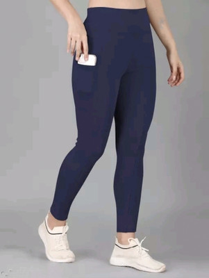 Asjeggins Solid Women Dark Blue Tights