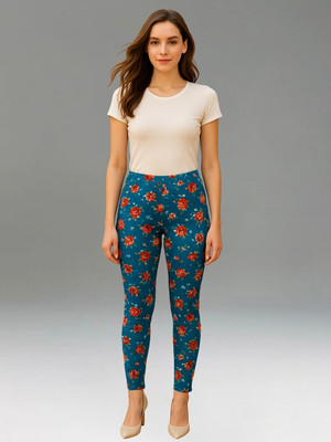 Moda Rapido Blue Jegging(Floral Print)