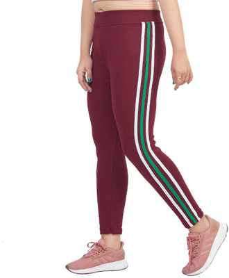 divvi fashions Maroon Jegging(Striped)
