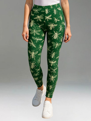 Moda Rapido Green Jegging(Animal Print)