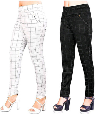 Taimoor Sales White Jegging(Checkered)