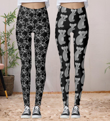 Moda Rapido Black, Grey Jegging(Printed)