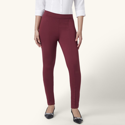Annabelle by Pantaloons Maroon Tregging(Solid)