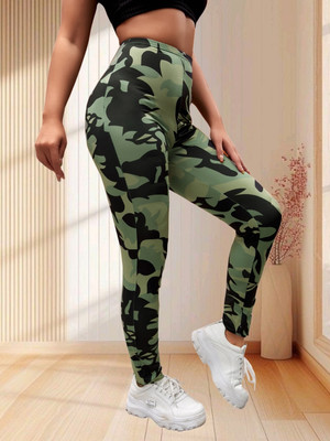 Moda Rapido Light Green, Black Jegging(Printed)