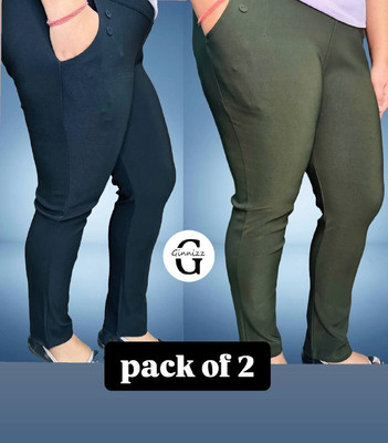 ginnizz Black, Dark Green Jegging(Solid)