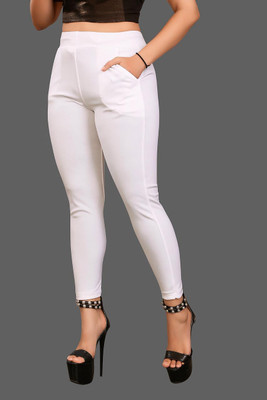 FashionDrape White Jegging(Solid)