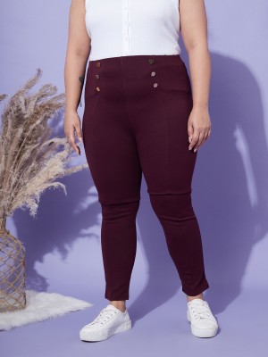 SASSAFRAS Curve Maroon Jegging(Solid)