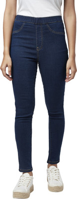 YU by Pantaloons Dark Blue Jegging(Solid)