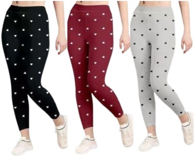 Sri Gv Black, Maroon, Grey Jegging(Printed)