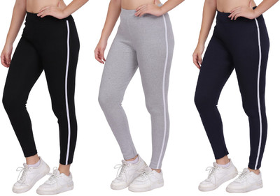 zmz Dark Blue, Silver, Grey Jegging(Striped)
