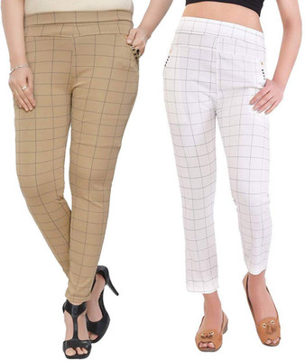 Cloud Star Beige Jegging(Checkered)