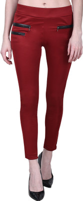 PARIHAR BAZAAR Maroon Jegging(Solid)