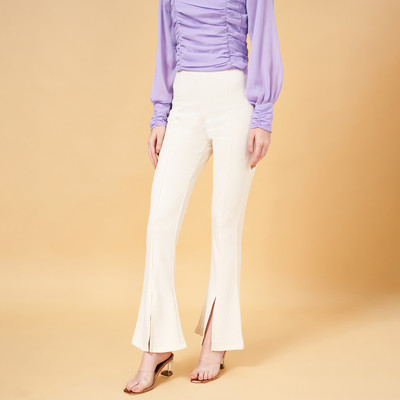 Honey By Pantaloons Slim Fit Women White Trousers