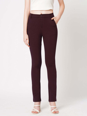 Kraus Jeans Maroon Tregging(Solid)