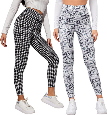 DTR FASHION White, Black Jegging(Printed)