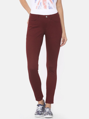 GO COLORS Maroon Jegging(Solid)