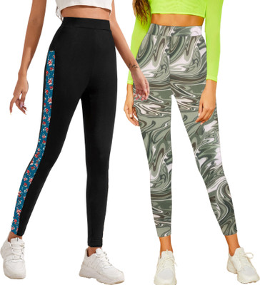 DTR FASHION Light Green, Black Jegging(Printed)