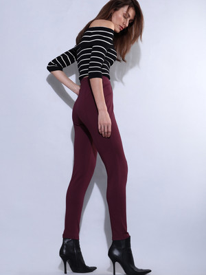 VERO MODA Maroon Jegging(Solid)