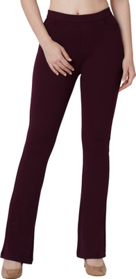 Kraus Jeans Maroon Tregging(Solid)