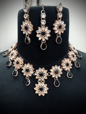 ishq Brass Black Jewellery Set(Pack of 3)