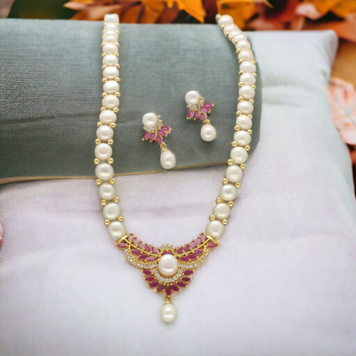 Sri Jagdamba Pearls Alloy Gold-plated Multicolor Jewellery Set(Pack of 3)