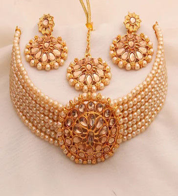 Rajasthan Imitation Alloy Gold-plated Gold Jewellery Set(Pack of 1)