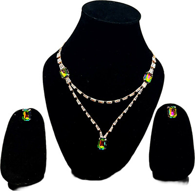V.V. Sons Brass, Alloy Silver Multicolor, Rose Gold Jewellery Set(Pack of 2)
