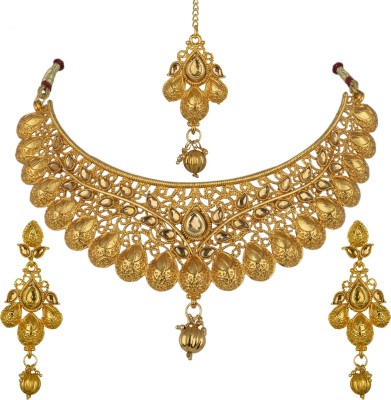 R A Enterprises Alloy Gold-plated Gold Jewellery Set(Pack of 1)