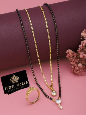 Jewel WORLD Brass, Copper Gold-plated Gold, Black Jewellery Set(Pack of 3)