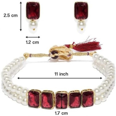 CATALYST Brass Brass Maroon Jewellery Set(Pack of 1)
