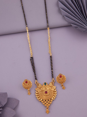 house of common Alloy Gold-plated Gold, Black Jewellery Set(Pack of 1)