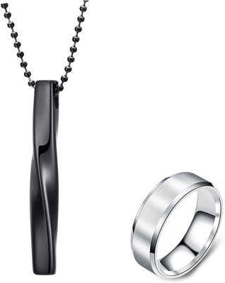 Neerajyoti Alloy Titanium Black, Silver Jewellery Set(Pack of 3)
