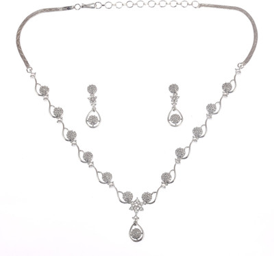 mohar glitz Alloy Platinum Silver, White Jewellery Set(Pack of 3)