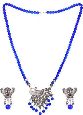 BengCraft Oxidised Silver Blue, Silver Jewellery Set(Pack of 1)