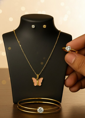 GJSENTERPRISE Alloy Gold-plated Gold Jewellery Set(Pack of 1)