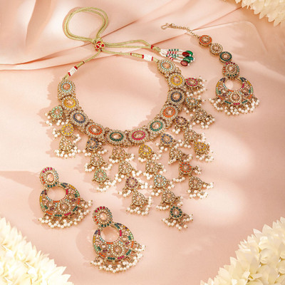 RUBANS Brass Gold-plated Gold Jewellery Set(Pack of 3)