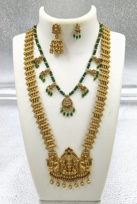 Joyful Alloy Gold-plated Green Jewellery Set(Pack of 1)