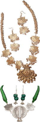 HOUSE OFF COMMON Oxidised Silver Multicolor, Multicolor Jewellery Set(Pack of 2)