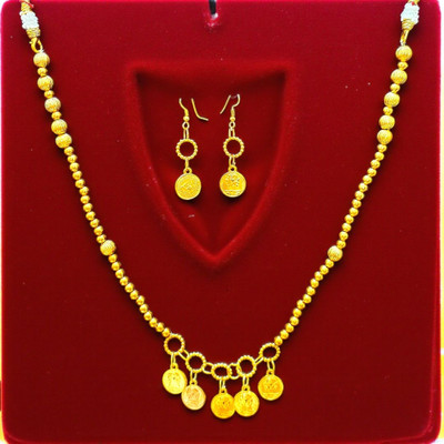 Aroras Bridal & Fashion Jewellery Crystal Gold Jewellery Set(Pack of 1)