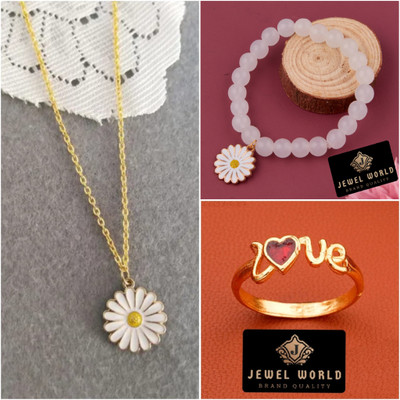 Jewel WORLD Brass, Crystal, Alloy Gold-plated Gold Jewellery Set(Pack of 1)